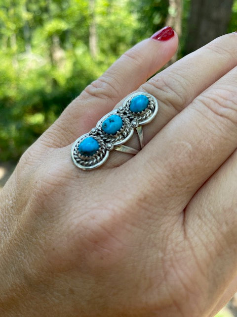 Triple Turquoise Stone Ring