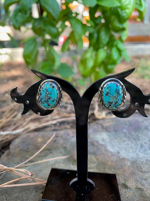 Oval Turquoise Post Earrings