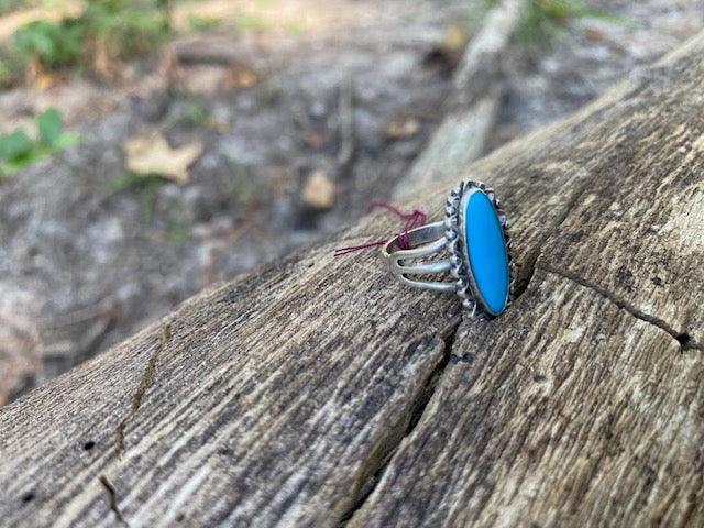 Marquis-shaped Turquoise Ring