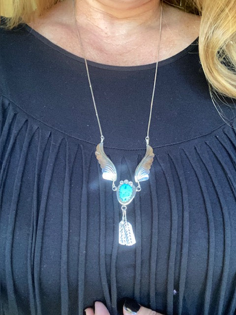 Angel Wing Turquoise Necklace